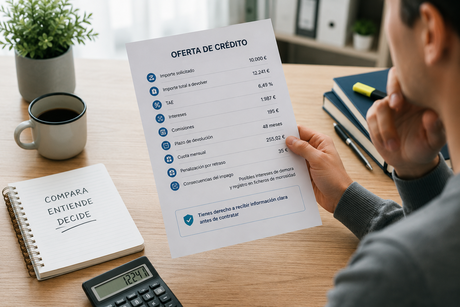 transparencia financiera y revisión de un crédito